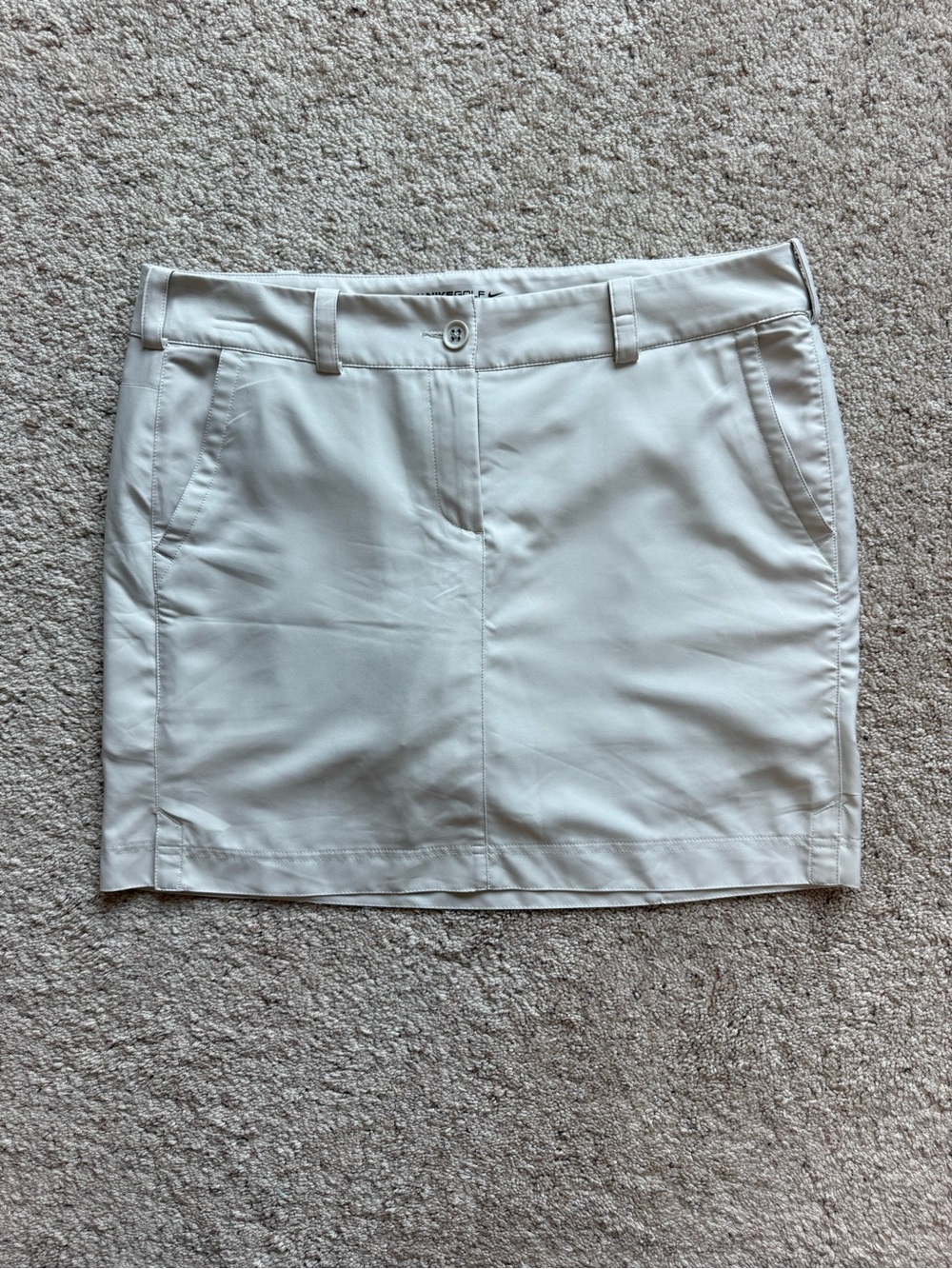 Nike Golf Tour Performance Dri-Fit Beige Khaki Tan Athletic Skort Skirt Size 12